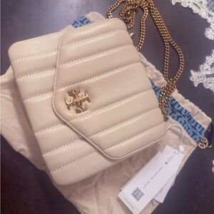 Tory Burch Cream Quilted Shoulder Bag